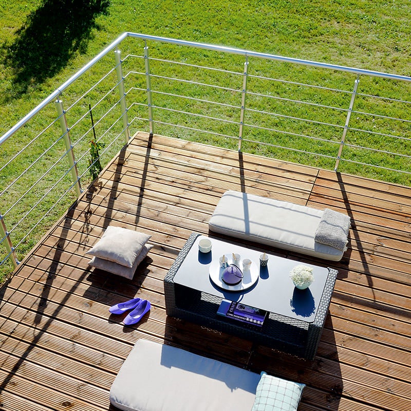 INOLINE leuningset 2m montageklaar van aluminium - kleur aluminium, zijmontage