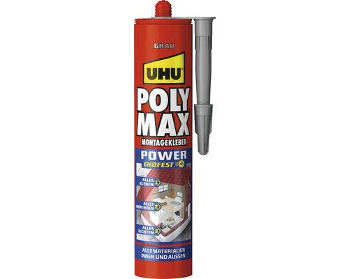 UHU Poly Max Montagelijm Eindsterkte Grijs 425 g