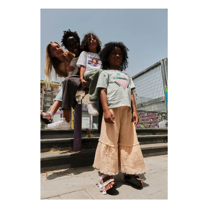 Hundred Pieces Pantalon en Gaze Coton Bio | Rose