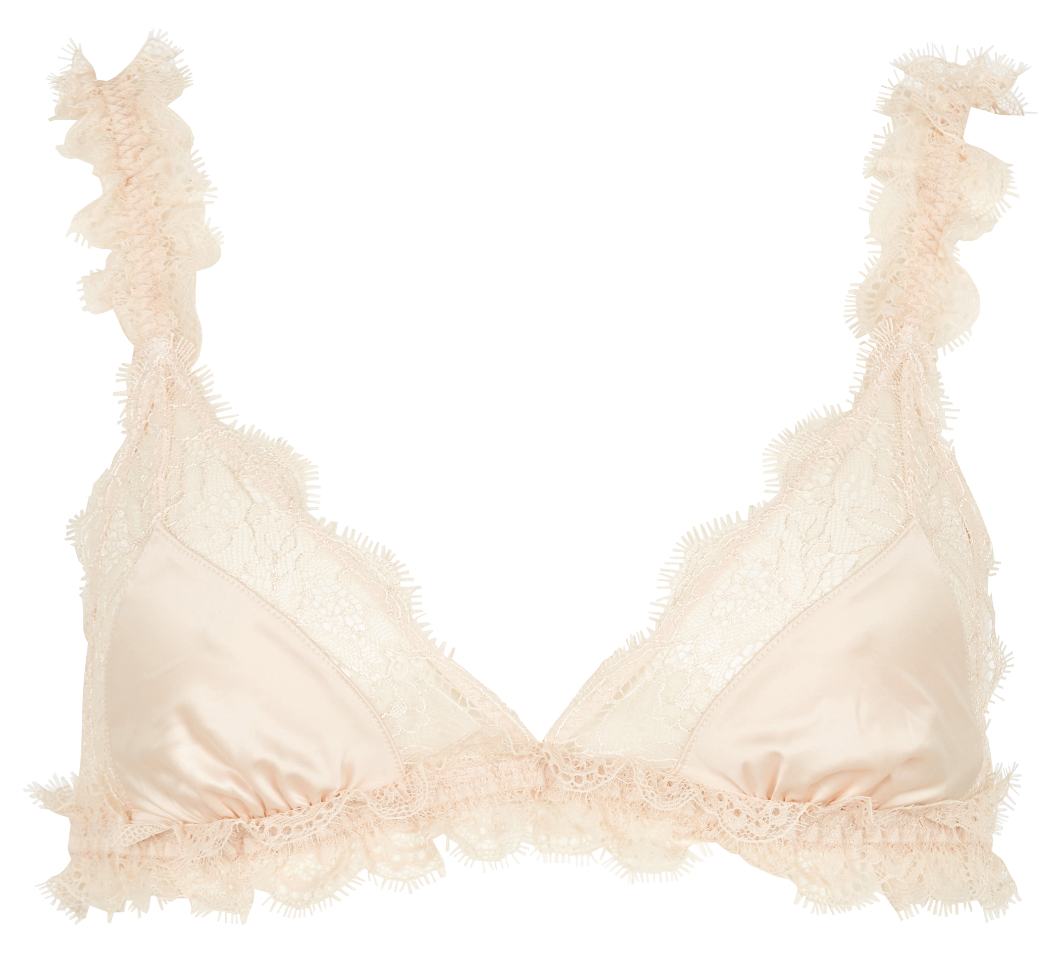 LOVE LACE LACE - Bralette triangle en satin | Beige
