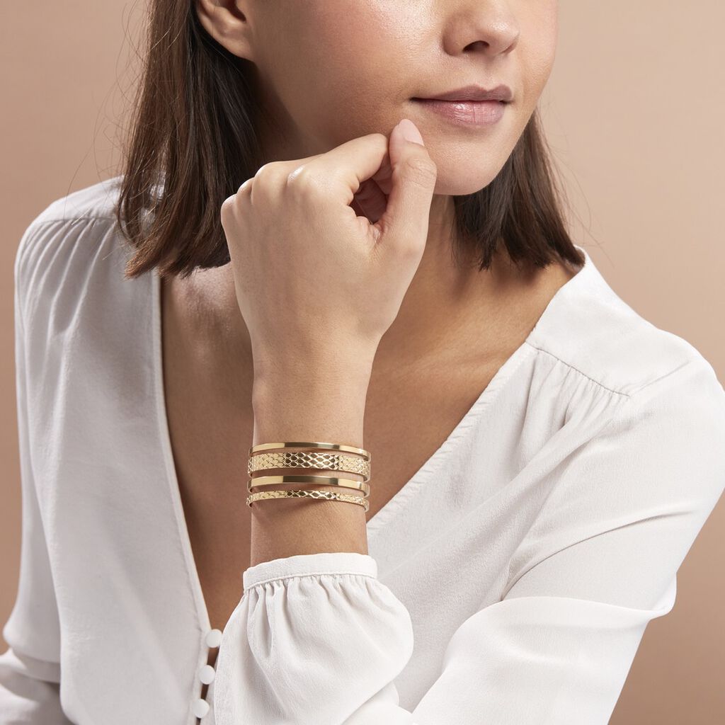 Bracelet Jonc Abram Acier Jaune