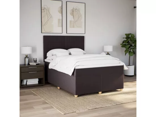 Sommier à lattes de lit avec matelas Marron foncé 160x200 cm