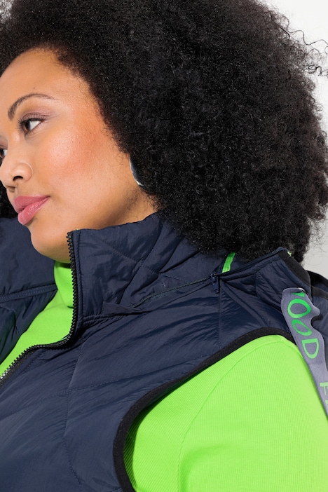 Steppweste, Stehkragen, Kapuze abnehmbar, 2-Wege-Zipper