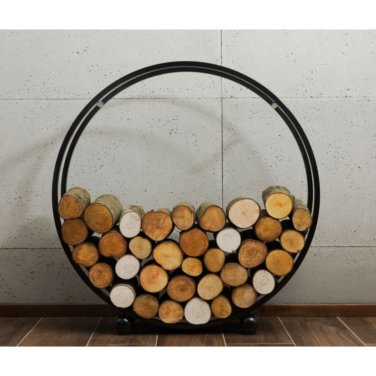 Porte-bûches 'daisy' en acier pour bûches 20cm : alliance parfaite entre fonctio