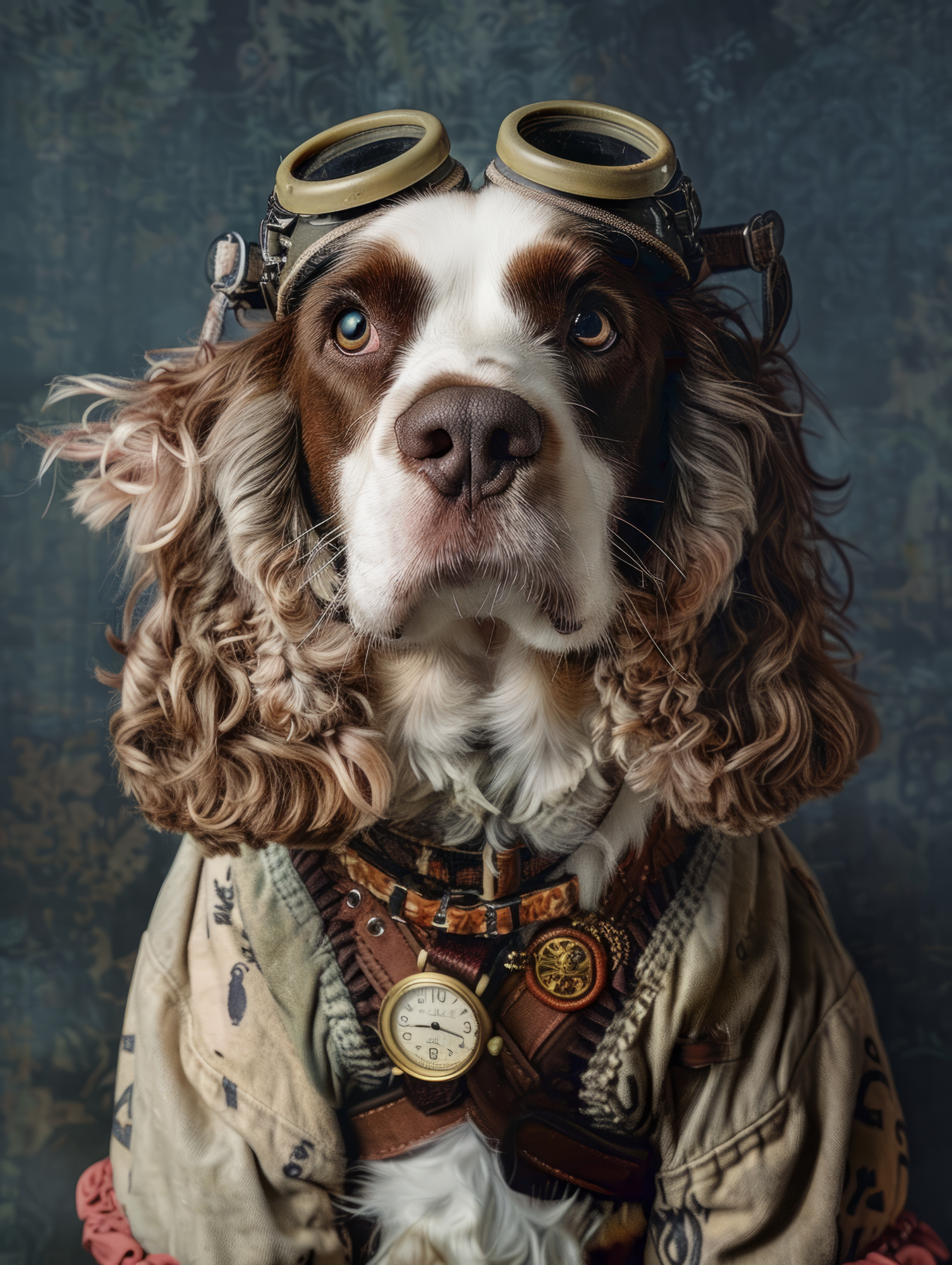 Canvas schilderij van een Clumber Spaniel 40x60 cm