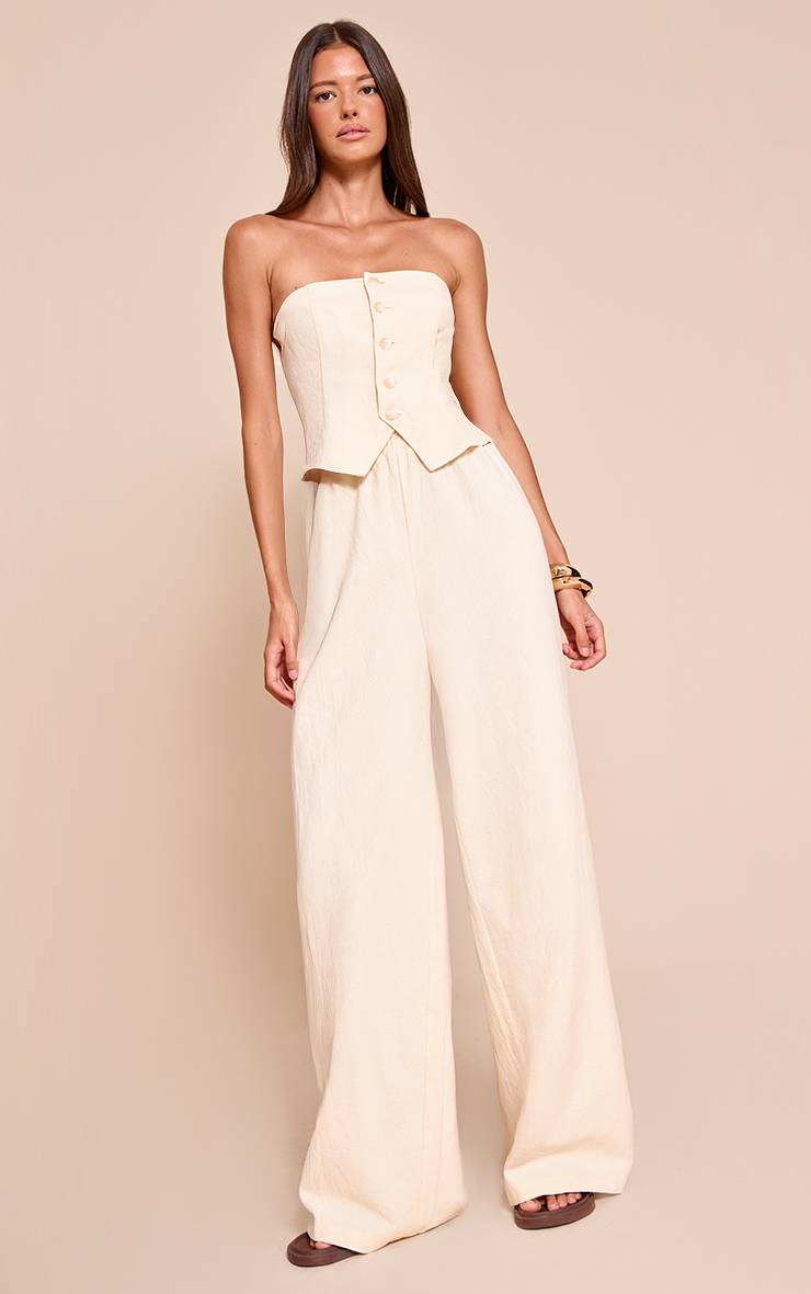 Crème Combinaison Bandeau Texturée À Boutons