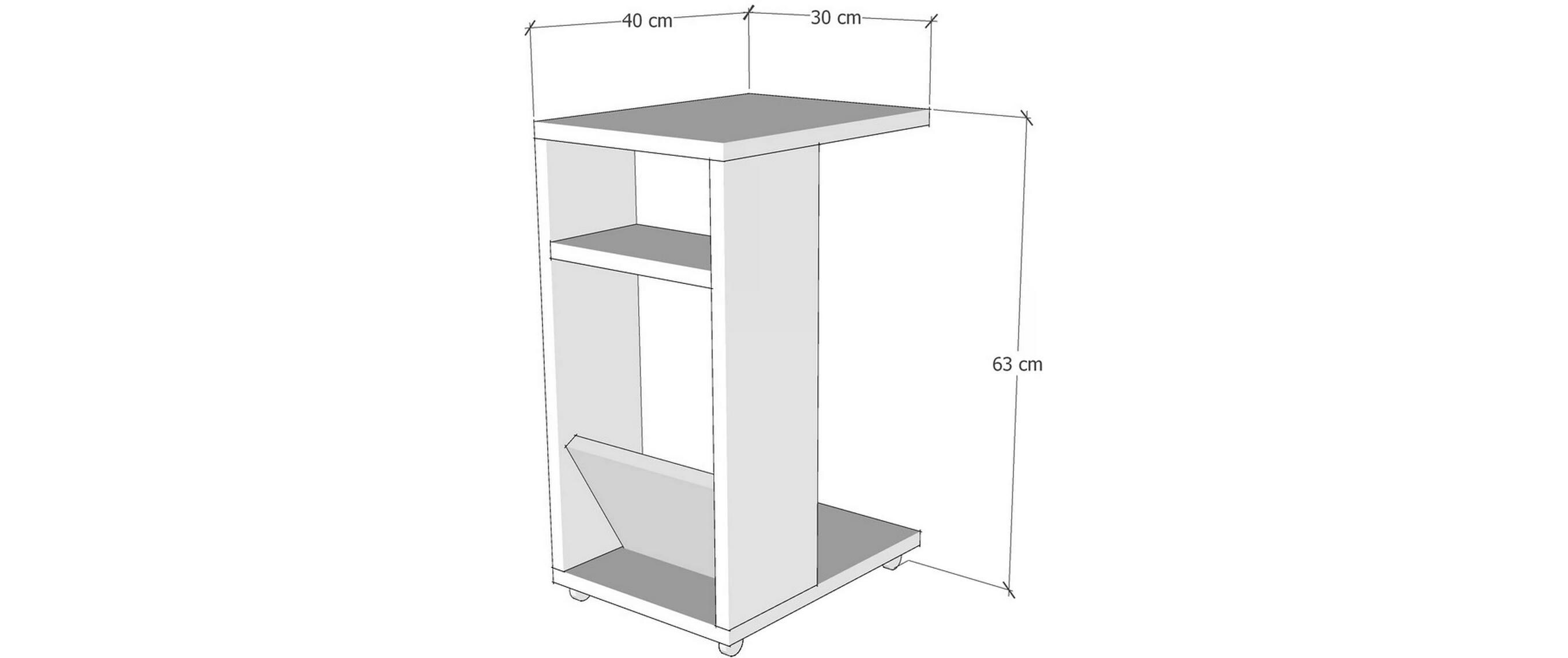 Beistelltisch Filinta 30 x 63 x 40 cm, NatureRegalwagen