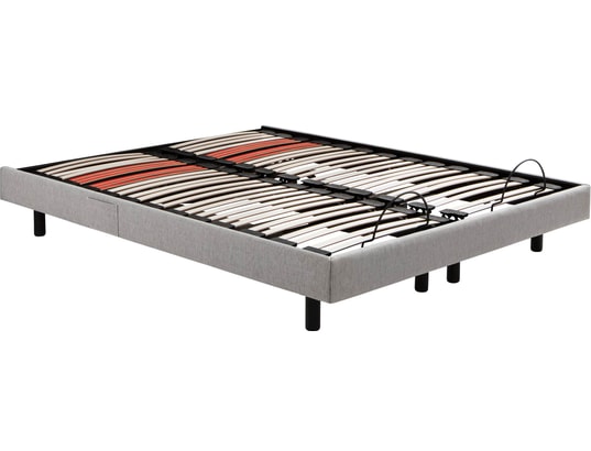 EPEDA - Sommier Electrique 2 x 80 x 200 Horizon Relax 1620D gris clair