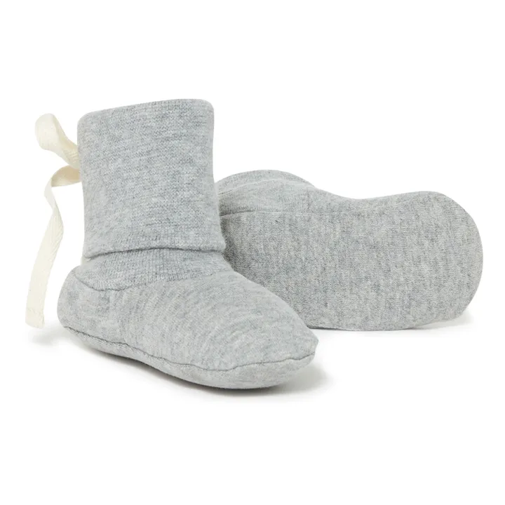 Gray Label Chaussons Baby Ribbed Coton Bio | Gris