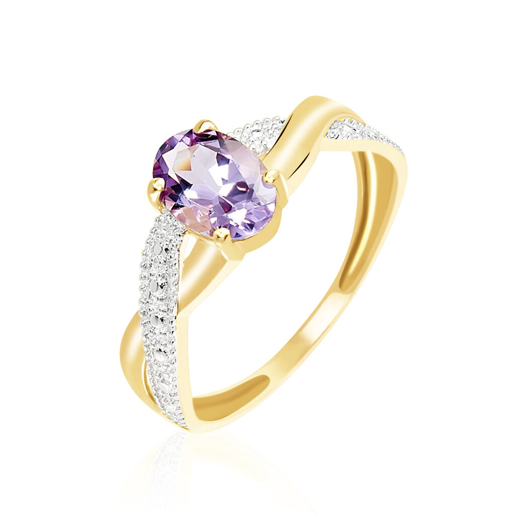 Bague Candice Or Jaune Amethyste