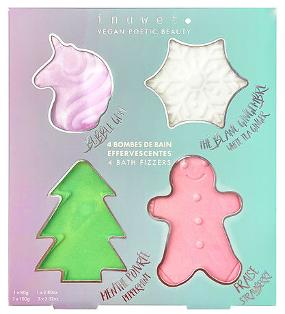Inuwet Badebomben m. Duft - 4er-Pack - Weihnachtsset