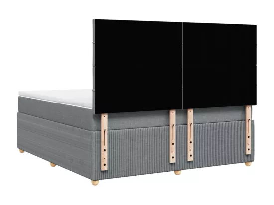 Sommier à lattes de lit avec matelas Gris clair 180x200cm Tissu