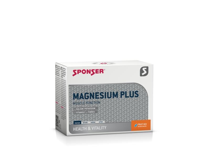 Sponser Pulver Magnesium Plus Fruit Mix 6.5 g Nahrungsergänzung, Box mit 20 Beuteln à 6.5 g