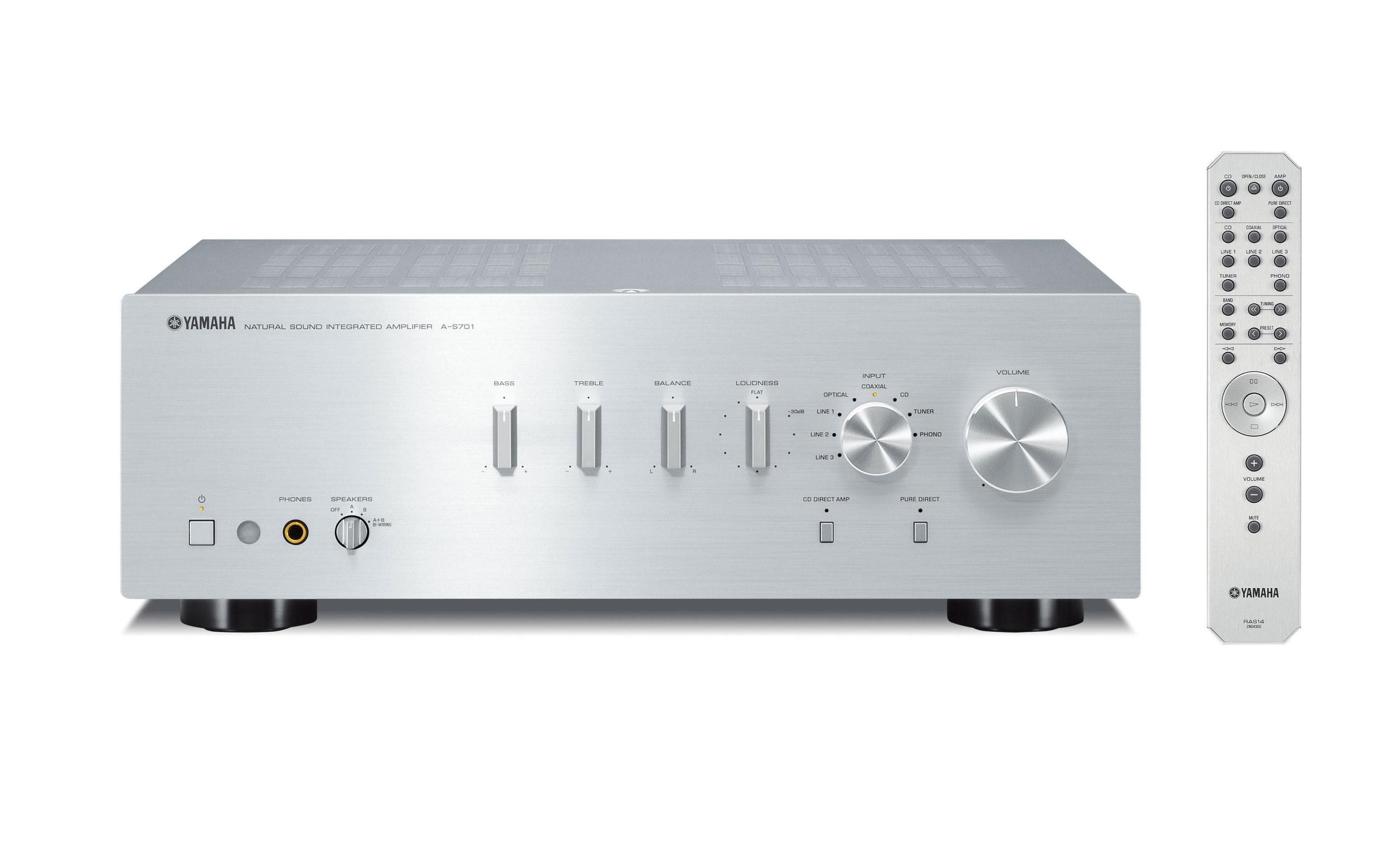 Stereo-Verstärker A-S701 Silber<br>Leistungsfähiger Vollverstärker mit Subwooferanschluss