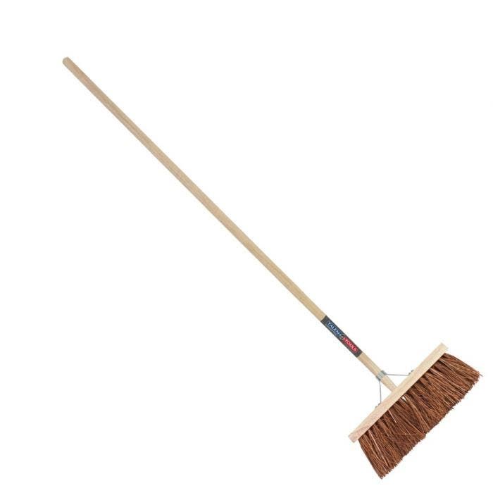 Harde bezem natuurvezel haren 37 cm met bezemsteel 140 cm (8712448281850)