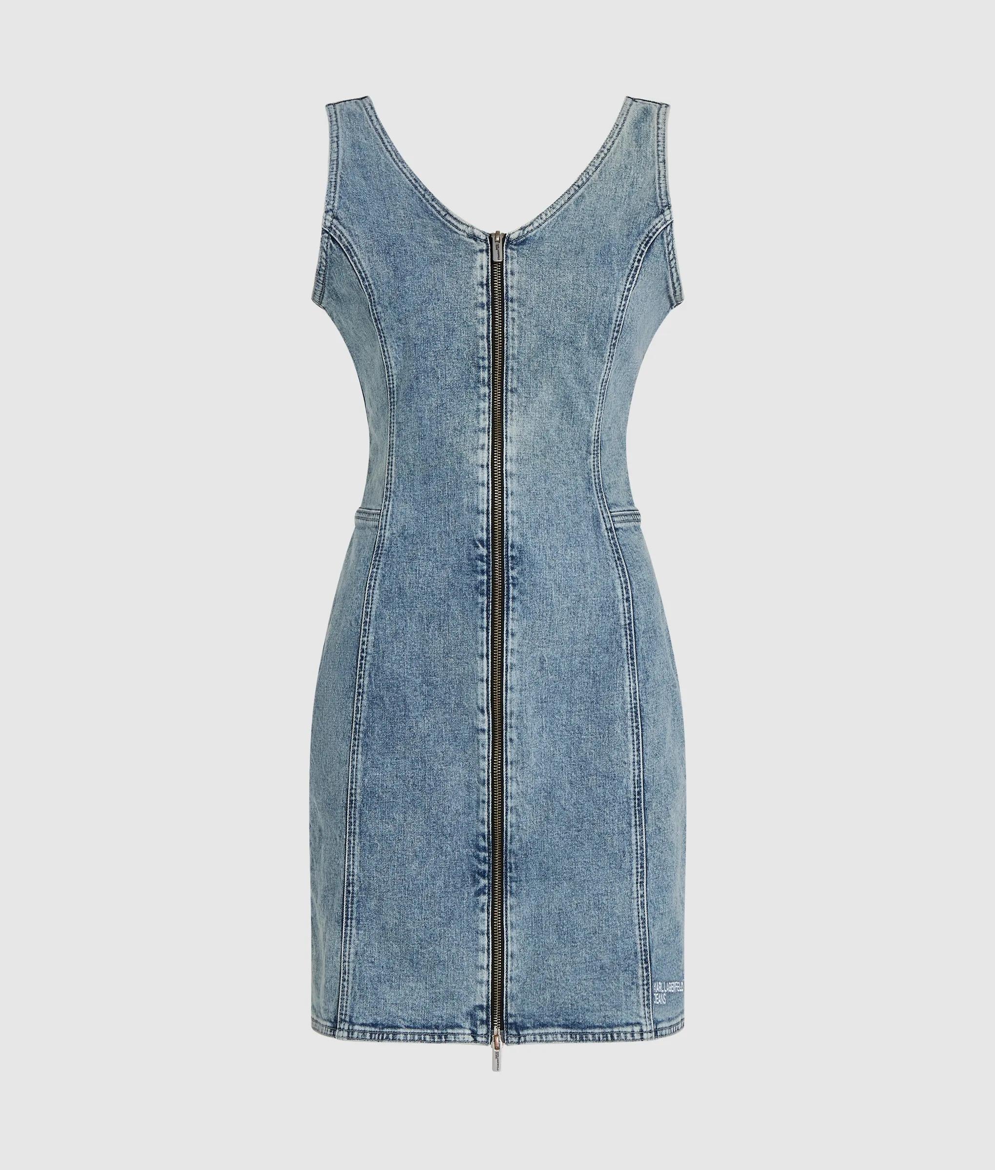 V-hals denim Jurk