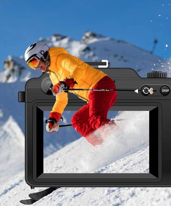 Digitalkamera 4K/48MP/18X digital zoom/autofokus/dobbeltkamera med 32GB TF-kort Sort