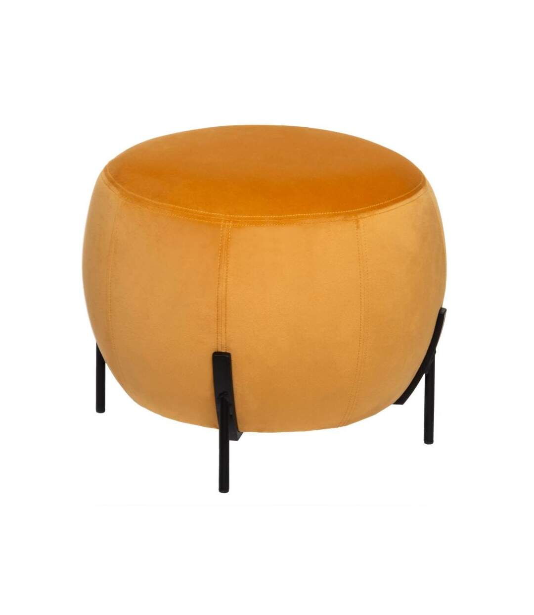 Pouf Velours Design Calabaza 44cm Ocre