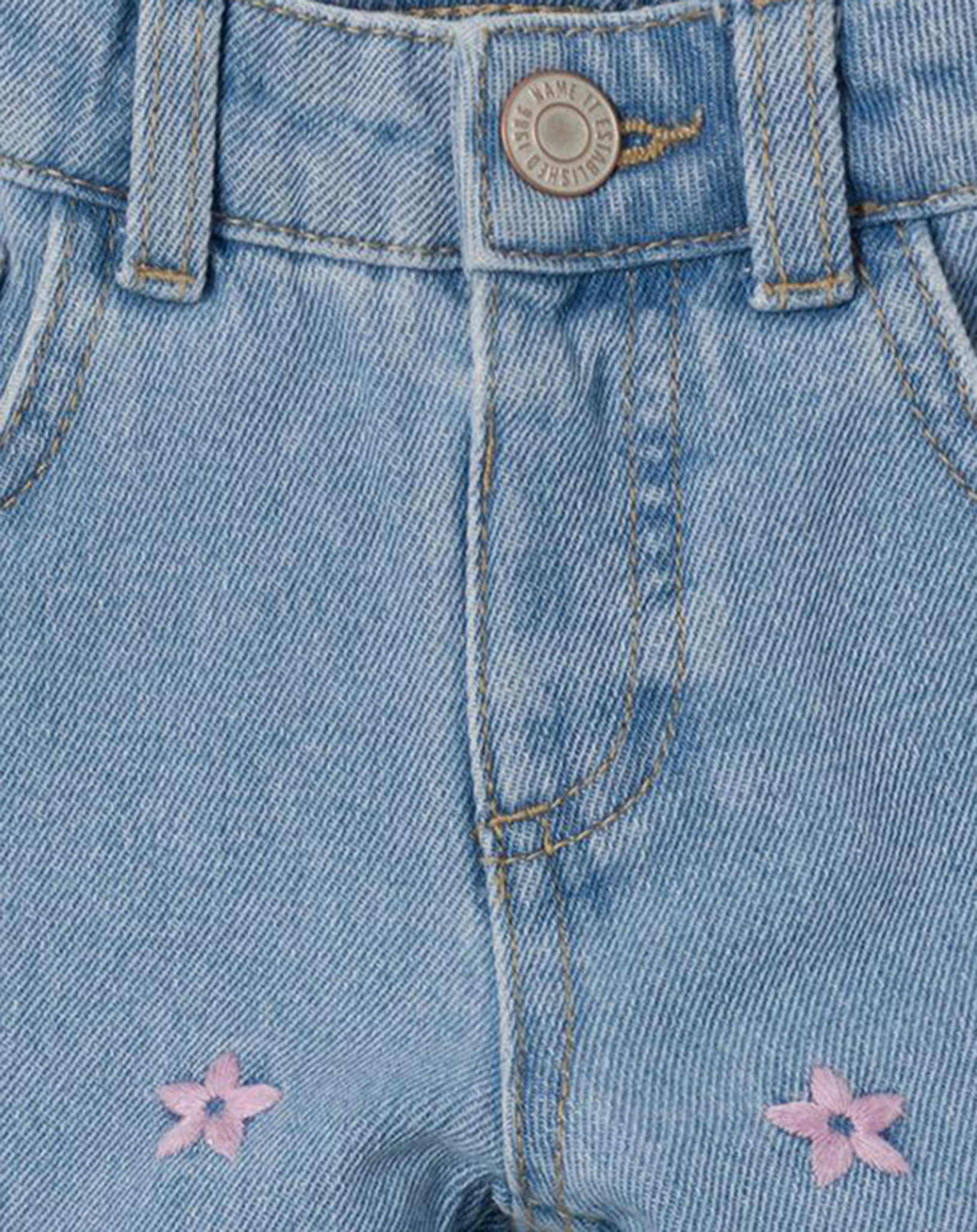Jeans NMFBELLA MOM FLOWERS 1250-TE in light blue