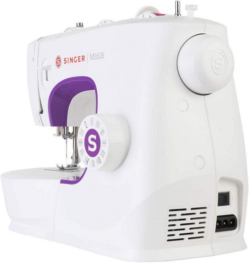 Machine à coudre professionnelle Singer M3505 avec 34 points, utilitaire, élastique, décorative, coud tous les tissus, facile pour les débutants, couture créative, électrique, portable, domestique