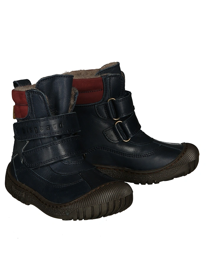 Leder-Boots TEX REFLECT mit Klett in dunkelblau