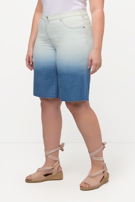 Jeansshorts Mary, Farbverlauf, weites Bein, 5-Pocket-Form