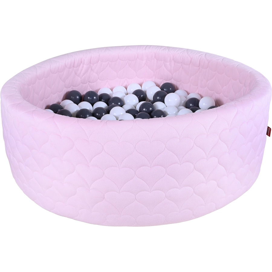 knorr toys® Bällebad soft - Cosy heart rose - 300 Bälle greycreme rosa