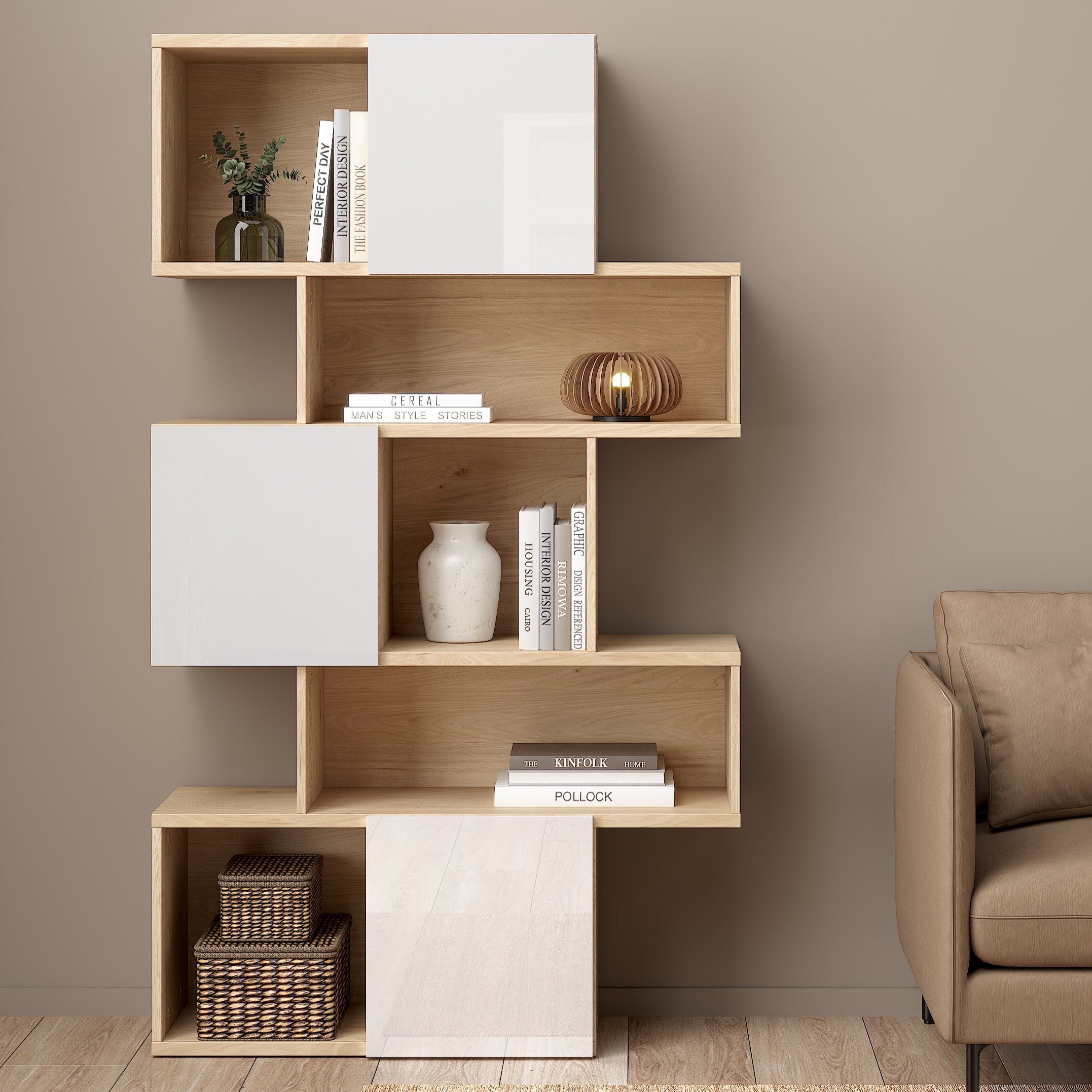 by fonQ basic Puzzle Boekenkast Asymmetrisch - Wit