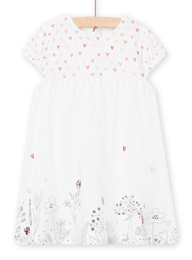 Robe en maille piquée motif forêt naissance fille