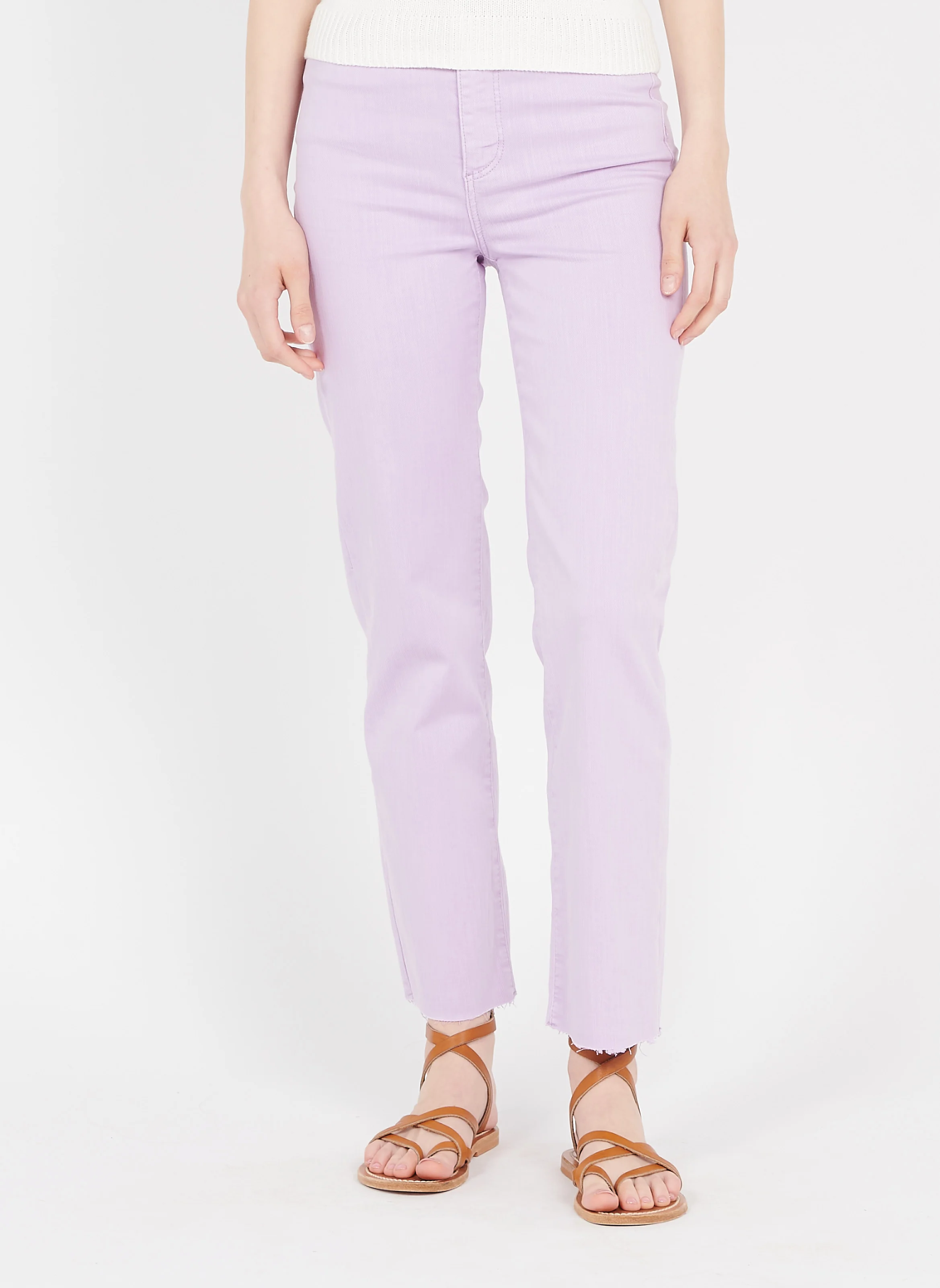 AWA - Jean cropped en coton bio mélangé| Violet