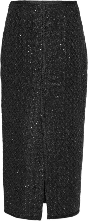 ROTATE Birger Christensen BOUCLE MAXI SKIRT Black
