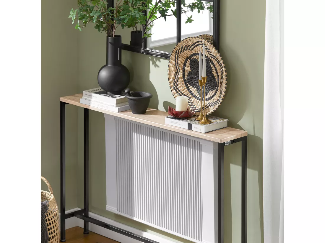 SoBuy FSB19-XL-Z Table Console Table d'appoint Bout de canapé Table d’entrée Cadre et 4 Pieds en Fer - L120cm x P20cm x H80cm