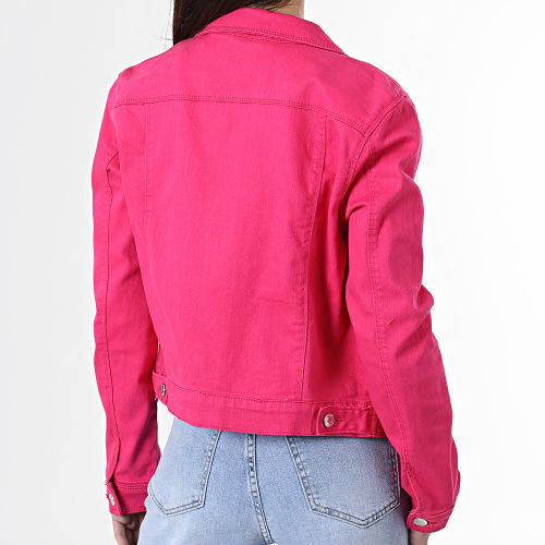 Veste Jean Femme Crop Soya Rose Fushia