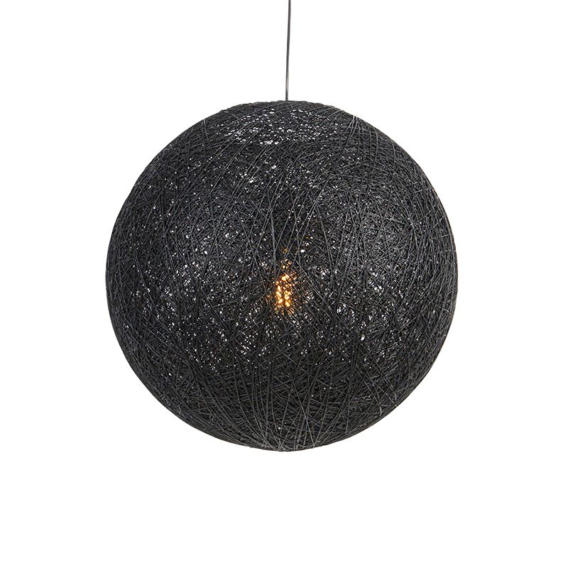 Landelijke hanglamp zwart 60 cm - Corda