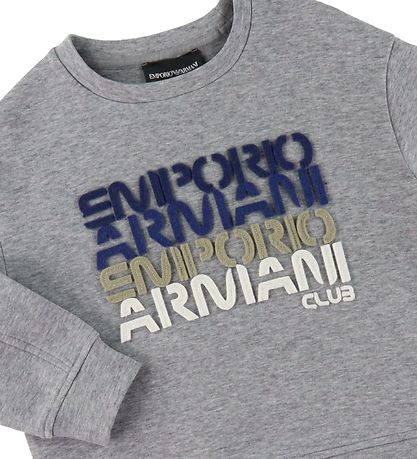 Emporio Armani Bluse - Gråmeleret m. Tekst