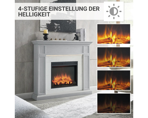 Elektrische haard Balderia Arthur grijs 2000 watt incl. afstandsbediening