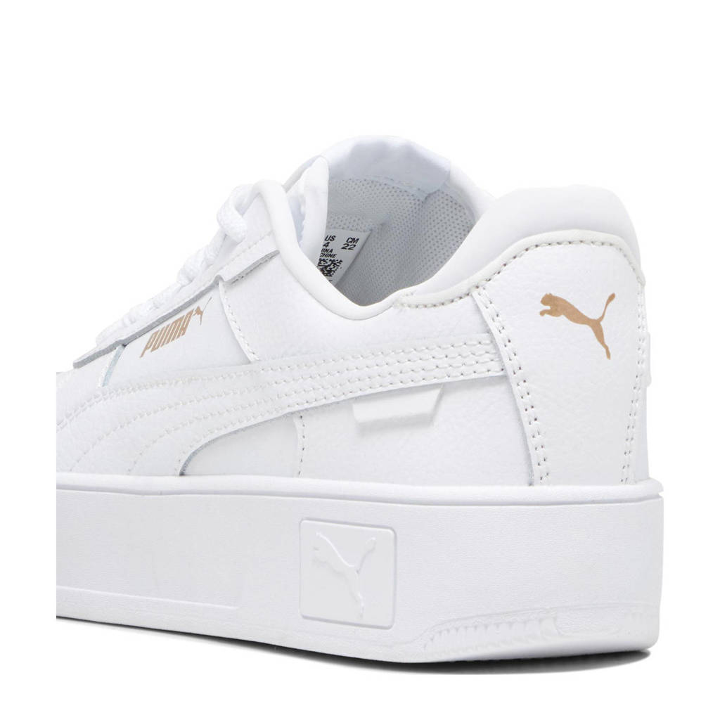 Puma Carina Street Jr Street leren sneakers wit/goud
