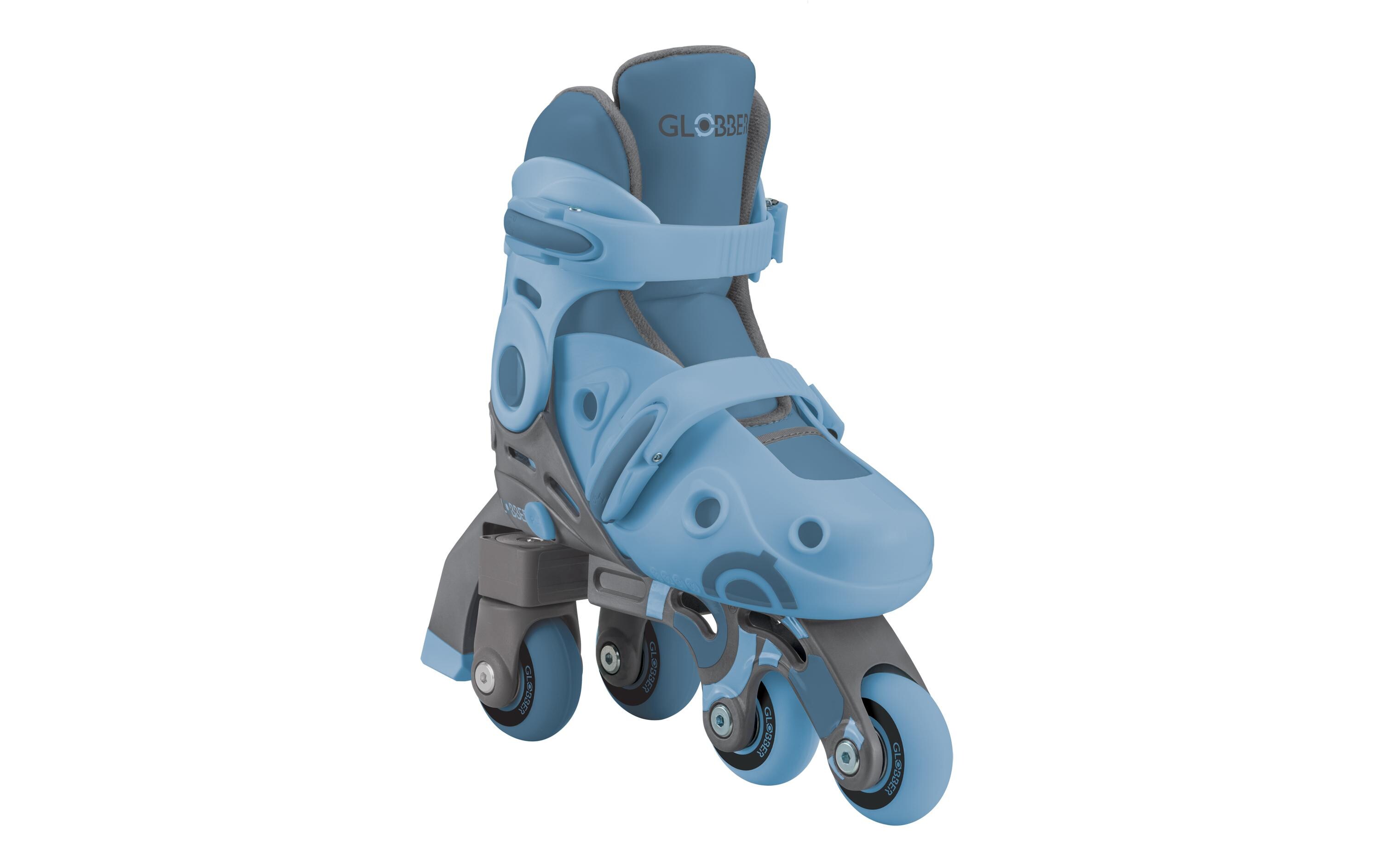 Inline-Skates 2 in 1 Gr. 26-29, AschblauAnpassbare Skates