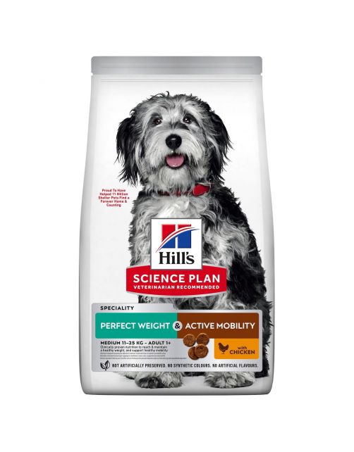 Hill's Canine Adult Perfect Weight & Active Mobility Medium Kip - Hondenvoer