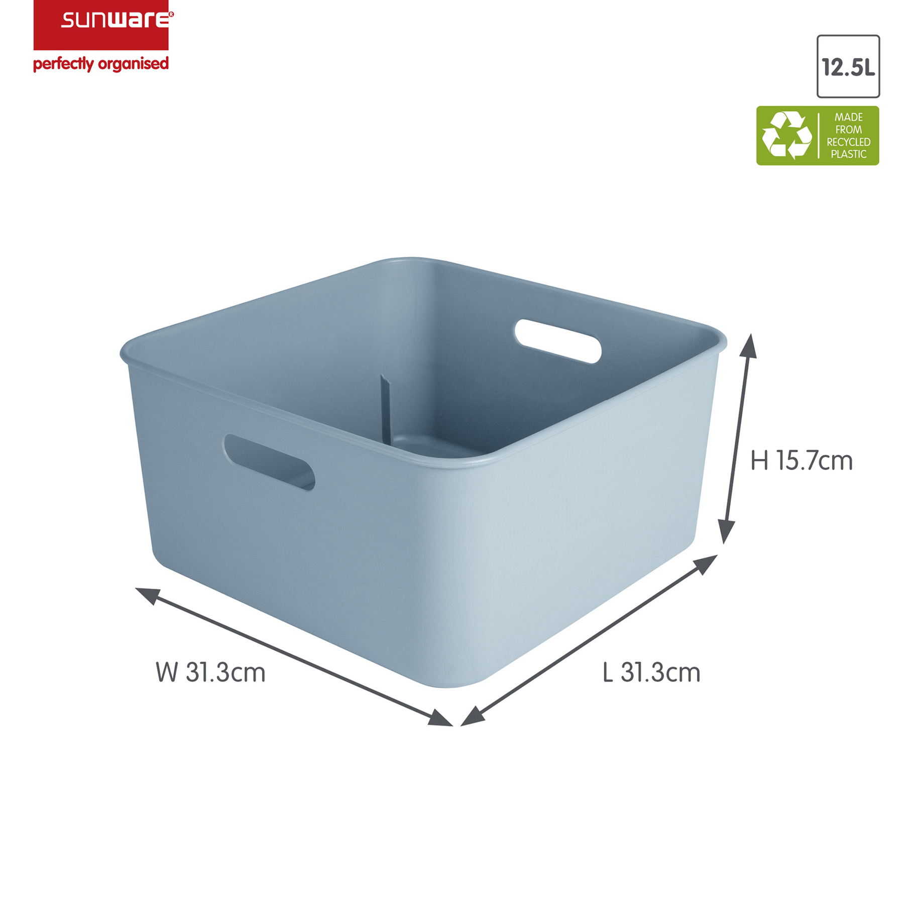 Sunware sigma home set van 3 cube boxen met deksel - blue