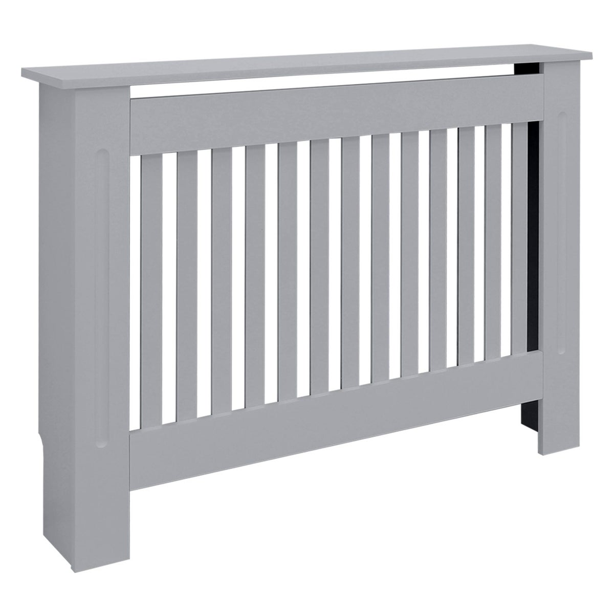 ECD Germany Radiatorbekleding, landelijke stijl, 112x19x82cm, grijs, gelakt MDF, voor slaapkamer, woonkamer, radiatorbekleding