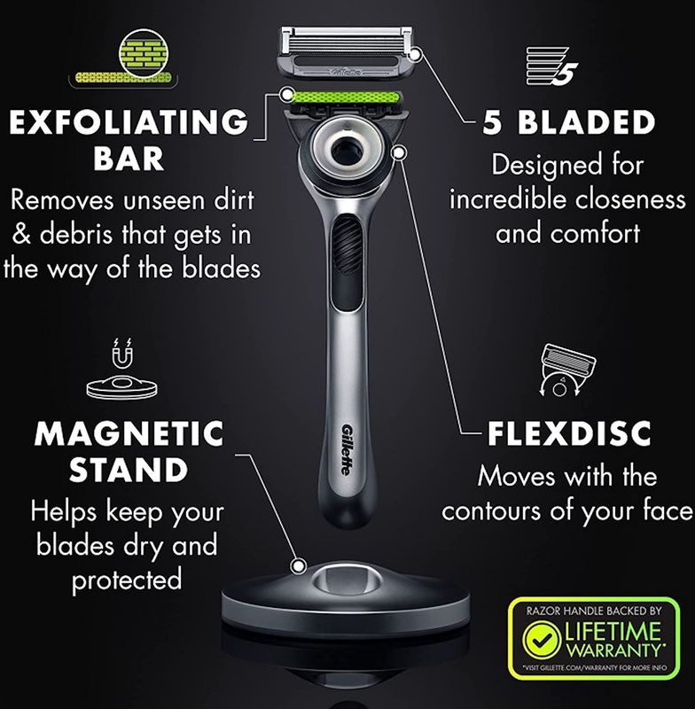 Gillette - GilletteLabs Scheermes - 1 Handvat - 2 Scheermesjes - Magnetische Houder - Travelcase