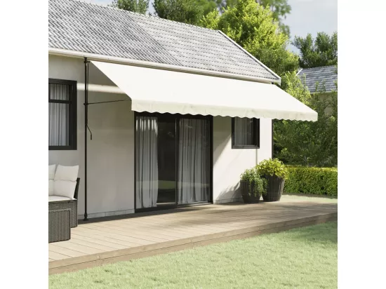 Tissu de remplacement de cantonnière d’auvent rayure crème 5 m
