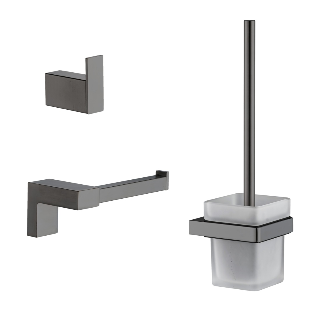 Plieger Altea toiletaccessoiresset 3-delig geborsteld gunmetal