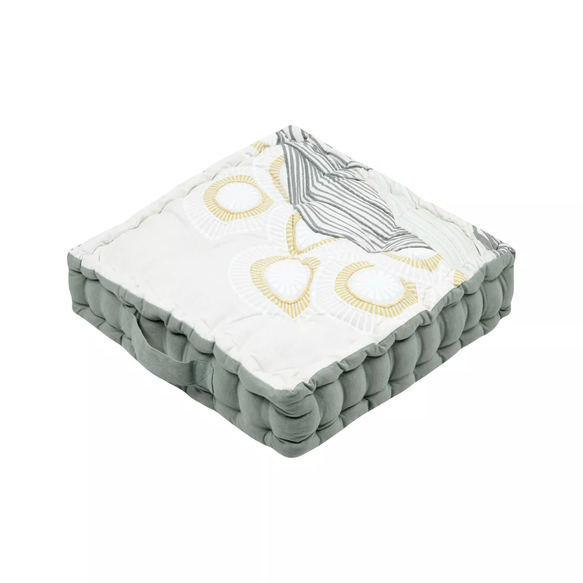 Coussin de sol carré coton bas (45 x 45 cm) Yuki Ecru
