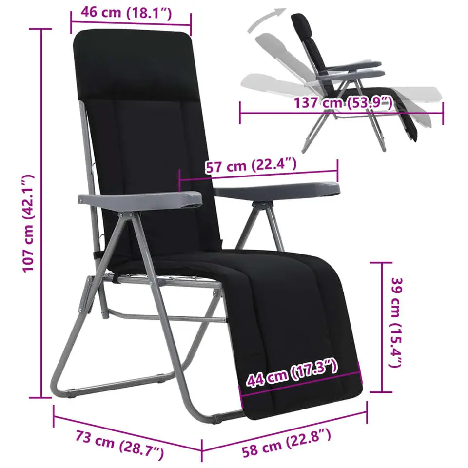 vidaXL - Tuin Stoel - Zwart - Stof - 2 stuks