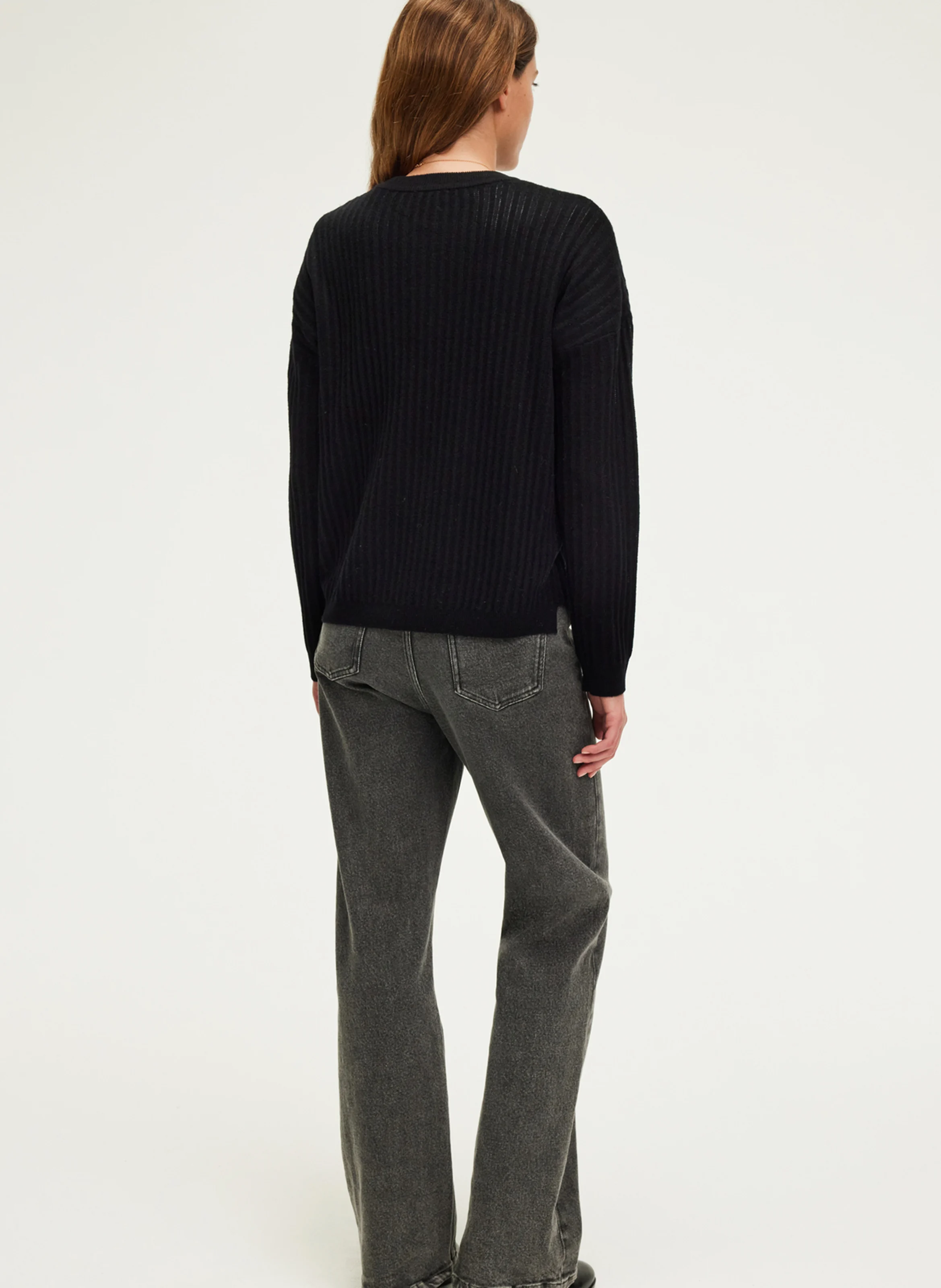 JASSIA - Pull droit col rond en laine | Noir