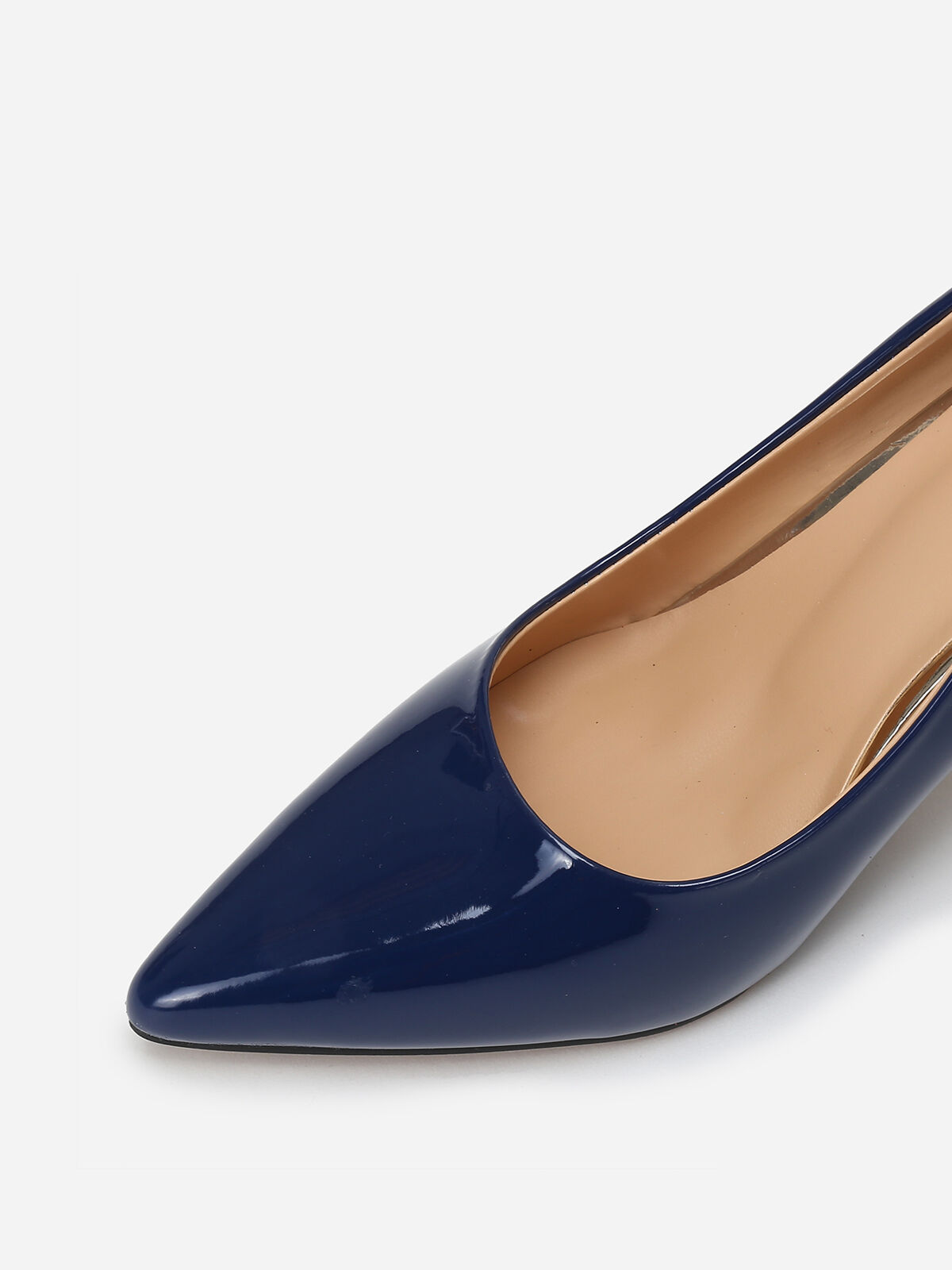 Escarpins vernis à talon aiguille- Bleu