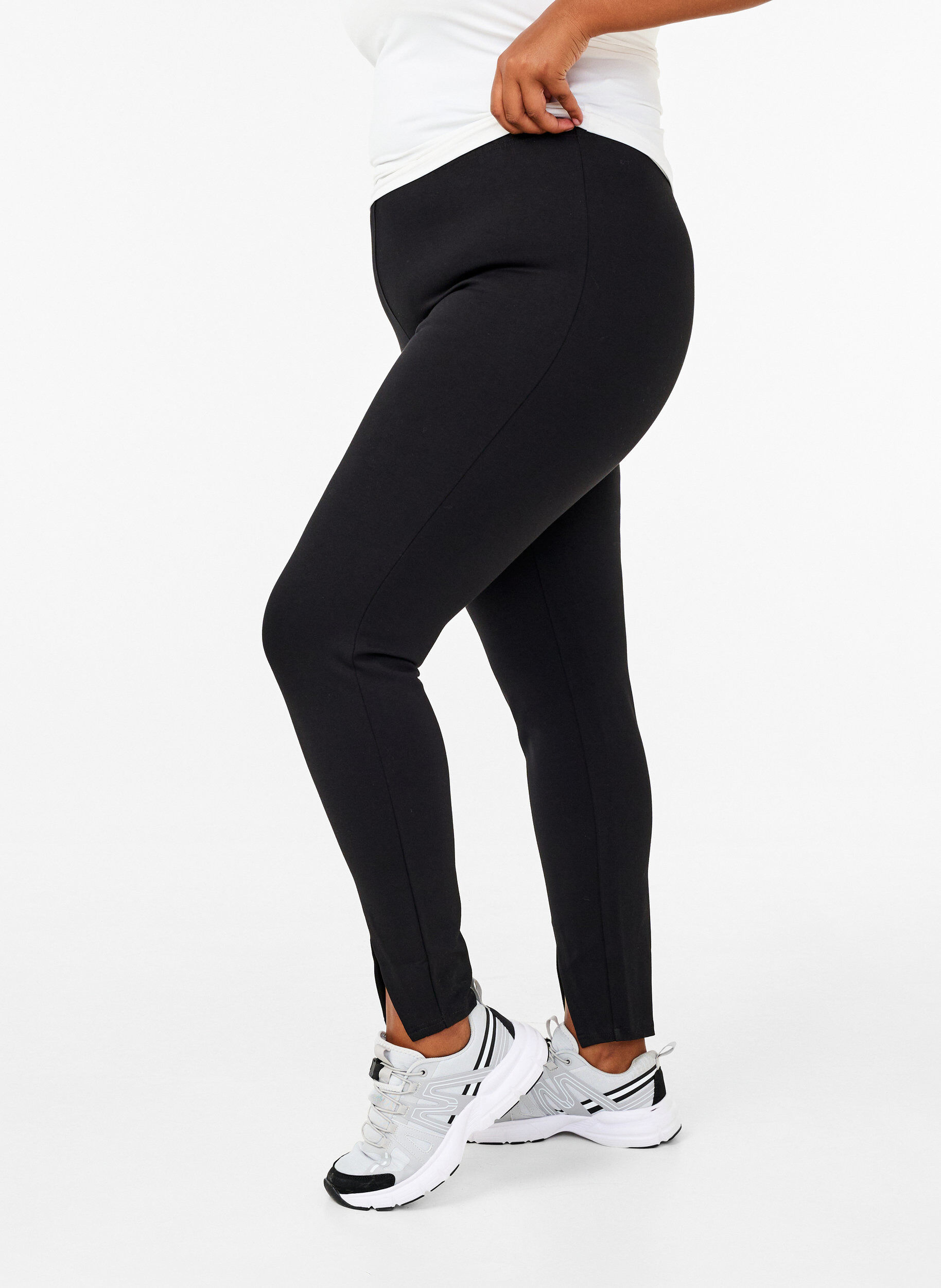 Viskose leggings med slids foran