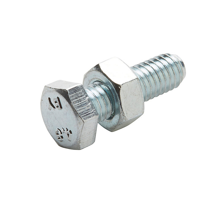 10 boulons tête héxagonale zingué 6 x 20 mm